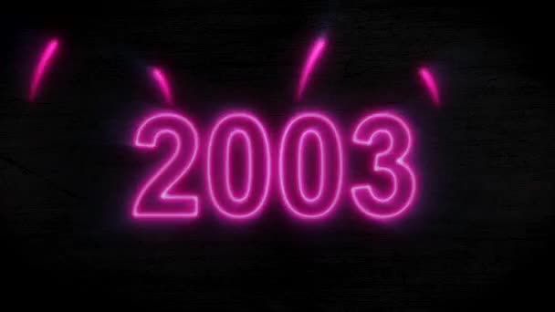 Abstraktní Neon Odpočítávání Roku 2000 Nového Roku 2019 Motion Animace — Stock video