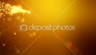 Video animasyon Noel Altın ışık parlaklık parçacıklar bokeh altın arka plan üzerinde - tatil kavramı