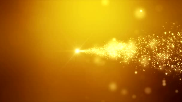 Video Animation Christmas Golden Light Shine Particles Bokeh Golden Background — Stock Video