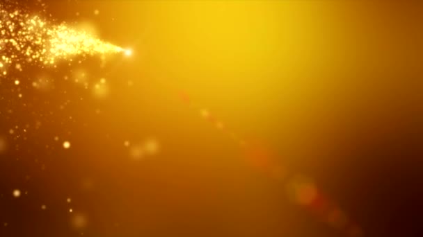 Видеоанимация Рождества Золотой Свет Частицы Bokeh Золотом Фоне Праздничная Концепция — стоковое видео