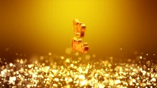 Видео Анимация Рождества Золотой Свет Частицы Bokeh Золотом Фоне Сообщение — стоковое видео