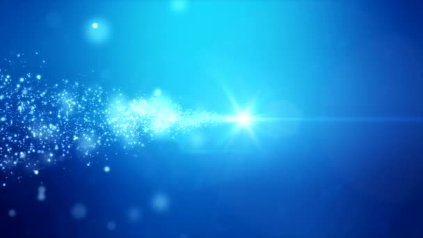 Video Animation Christmas Light Shine Particles Bokeh Blue Background Holiday — Stock Video