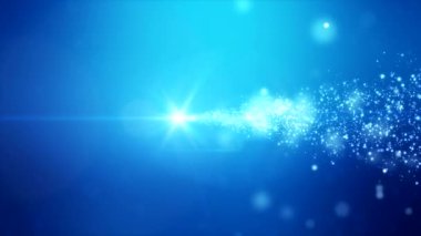 Video animasyon Noel ışık parlaklık parçacıklar bokeh mavi arka plan üzerinde - tatil kavramı