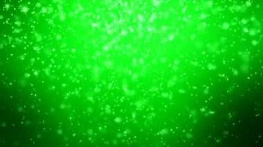Yeşil ışık parçacıkları Bokeh arka plan - tatil kavramı - Noel parlayan üzerine düşen kar taneleri video animasyon