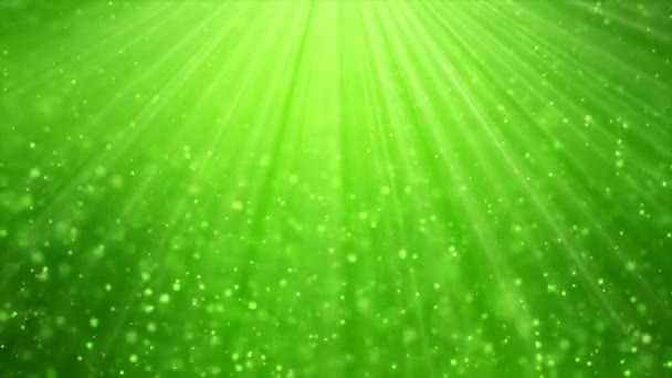 Animation Vidéo Particules Lumière Naturelle Fond Mouvement Vert Avec Message — Video