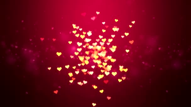红色心脏的录影动画在粉红色背景 情人节 — 图库视频影像