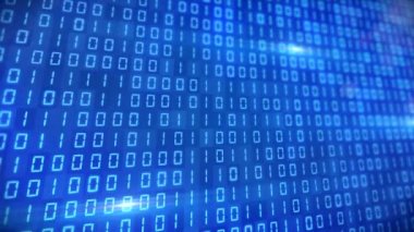 mavi ikili kod 3D videoanimation. Hareket arka planı-alan derinliği.