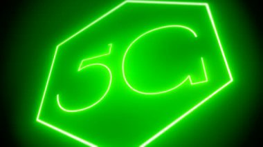 Yeşil arka plan - sorunsuz döngü üzerinde hızlı 5g telefon ağının video animasyon