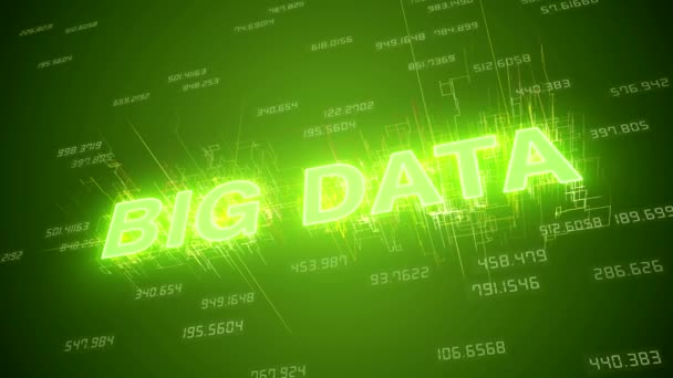 Video Animatie Van Big Data Network Groene Achtergrond — Stockvideo