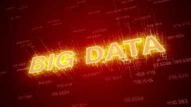 Kırmızı arka planda büyük veri ağının video animasyonu