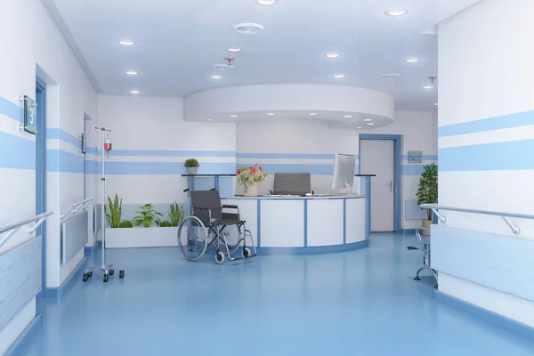 Rendering 3d di una sala d'attesa in uno studio medico — Foto Stock
