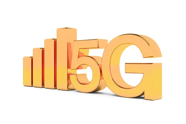 3d representación de la rápida red móvil 5G - oro —  Fotos de Stock