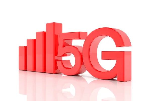 3D-rendering van het snelle 5g mobiele netwerk-rood — Stockfoto