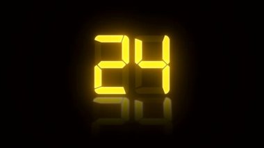 video animasyon - 30 sıfıra geri sayım ile turuncu dijital ekran ve durur ve sıfır yanıp söner