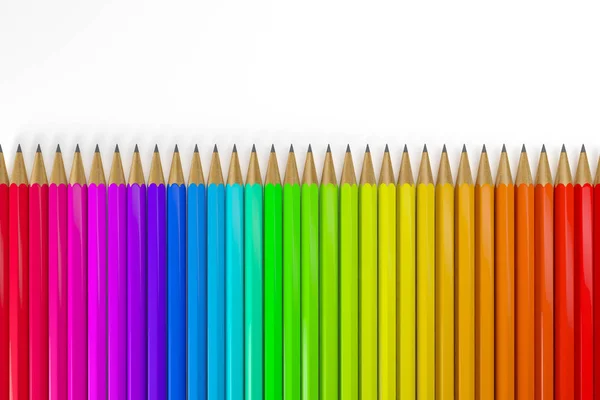 Rendu 3d de nombreux crayons colorés — Photo