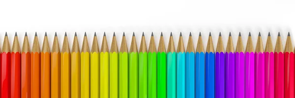 3d визуализация многих красочных карандашей — стоковое фото