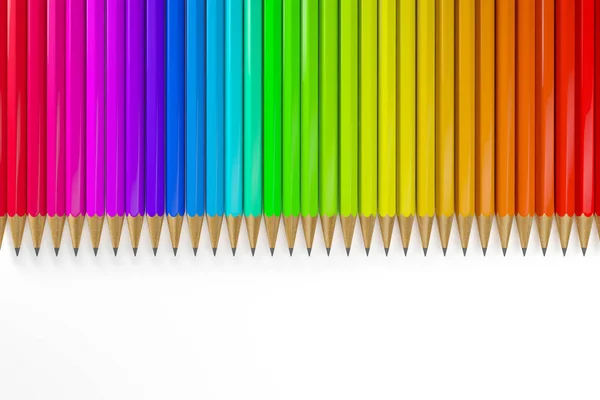 Rendu 3d de nombreux crayons colorés — Photo