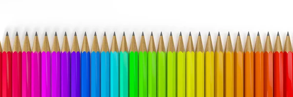 3d визуализация многих красочных карандашей — стоковое фото