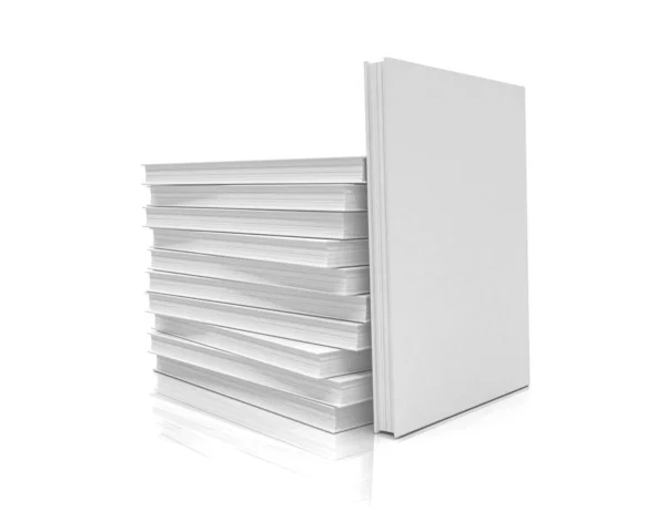 Renderowanie 3D stosu książek na białym tle-izolowane — Zdjęcie stockowe