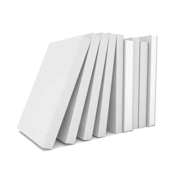 3D-Darstellung eines Bücherstapels auf weißem Hintergrund - isoliert — Stockfoto