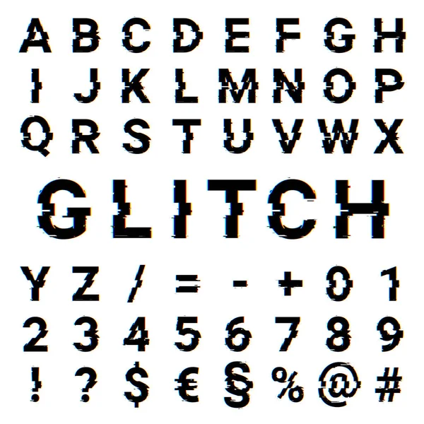 Illustration av ett typsnitt med bokstäver, siffror, tecken och symboler — Stockfoto