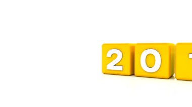 2019 ile sarı küplerin video animasyon - beyaz arka plan üzerinde 20 - yeni yıl 2020 temsil eder.