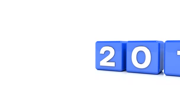 Video Animation Blue Cubes 2019 White Background Represents New Year — Stock Video