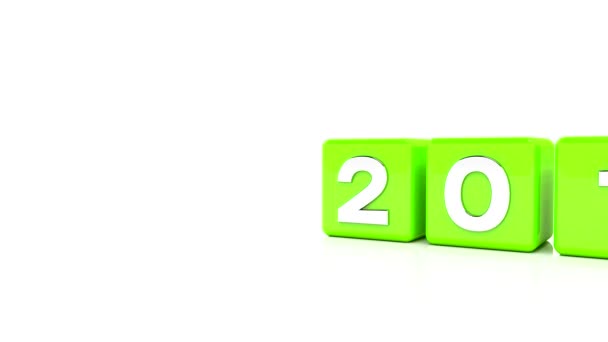 animation vidéo de cubes verts avec 2019 - 20 sur fond blanc - représente la nouvelle année 2020 .