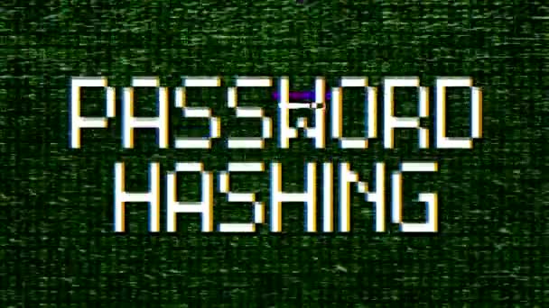 Video Animation Monitor Screen Noise Message Password Hashing Generated Glitch — Stock Video