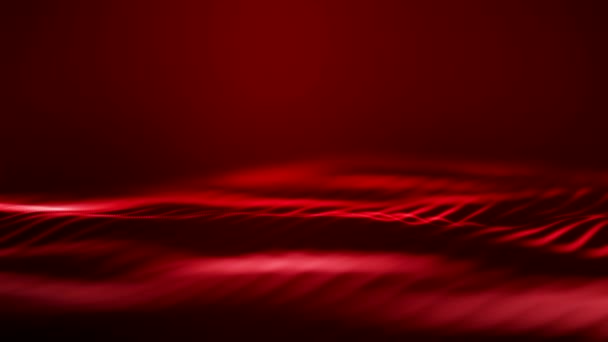 赤い背景上の波のビデオアニメーション 抽象的な背景 — ストック動画