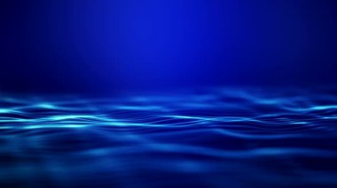 Mavi arka plan üzerinde dalgaların video animasyon - soyut arka plan