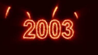 2000 'den 2020' ye kadar soyut yangın geri sayımı - hareketli animasyon - mutlu tatiller