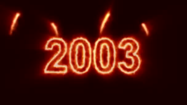 Αφηρημένη Αντίστροφη Μέτρηση Φωτιά Από Έτος 2000 Έως Νέο Έτος — Αρχείο Βίντεο