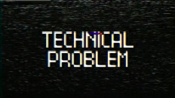 Videoanimering Bildskärm Med Buller Och Meddelandets Tekniska Problem Skapad Med — Stockvideo