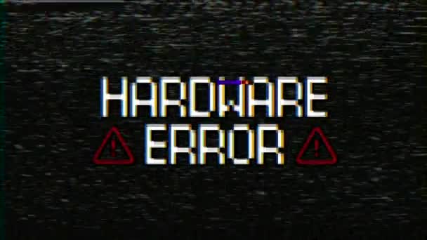 Animación Vídeo Una Pantalla Monitor Con Ruido Error Hardware Del — Vídeos de Stock