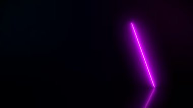 Yansıyan zeminde mavi ve morumsu parlak neon okların video animasyonu. - Özet arka plan - Lazer gösterisi