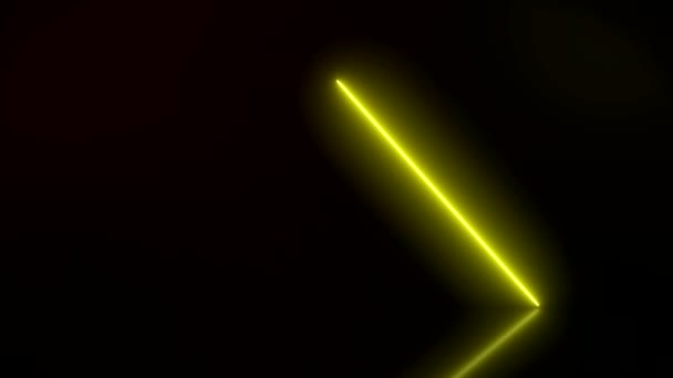 Animation Vidéo Lignes Fluo Verticales Lumineuses Rouge Jaune Sur Sol — Video