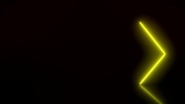 Yansıyan zeminde kırmızı ve sarı renkli parlayan neon okların video animasyonu. - Özet arka plan - Lazer gösterisi