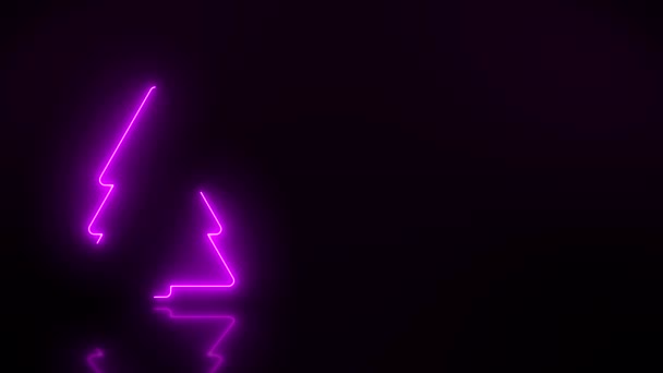 Video Animation Glowing Neon Text Message Merry Christmas Magenta Reflective — Stockvideo