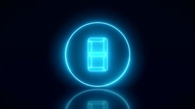 Zemini yansıtan zemin - soyut zemin - kusursuz döngü - lazer gösterimi üzerinde 9 'dan 0' a sayarak maviler içinde parlayan çemberin video animasyonu