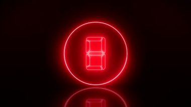 Zemini yansıtan zemin - soyut zemin - dikişsiz döngü - lazer gösterimi üzerinde 9 'dan 0' a sayarak kırmızıyla parlayan dairenin video animasyonu