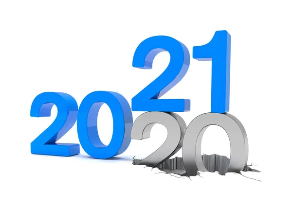 Renderelés Számok 2020 Kék Több Mint Fehér Háttér Szám Számra — Stock Fotó