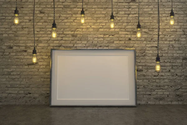 Render Poster Een Woonkamer Industriële Stijl Interieur — Stockfoto