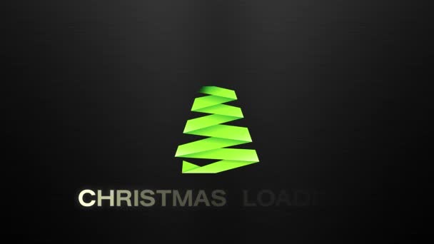 加载折纸树的视频动画和加载快乐圣诞和在黑暗背景下度过快乐新年的信息 度假概念 — 图库视频影像