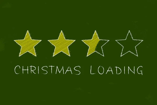 Blackboard Message Christmas Loading Four Stars — Stock Photo, Image