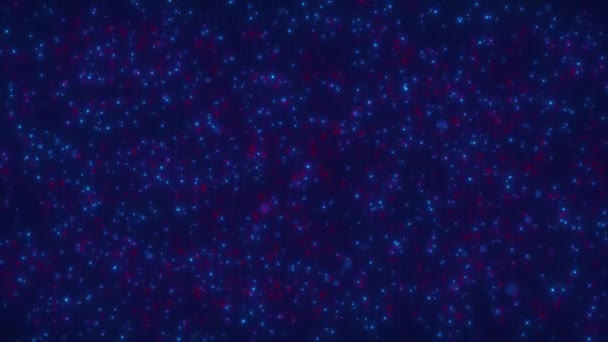 Background Dots Scattered Haphazardly Space Creating Interweaving Red Blue Colors — Stock Video