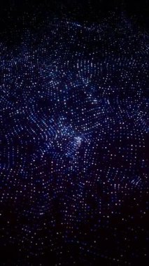 Mavi tonlardaki soyut parlayan noktalar, akan şenlik arka planı, dikey video