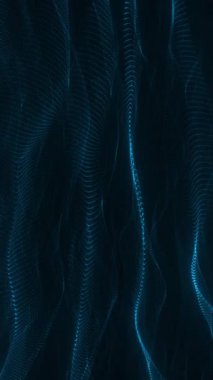 Arka planda mavi dikey akış çizgileri, düz soyut hareket, dikey video.