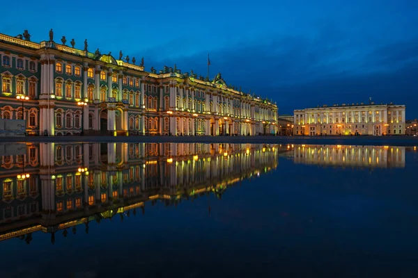 Palace Square, Winter Palace, the Hermitage Museum in St. Petersburg at night