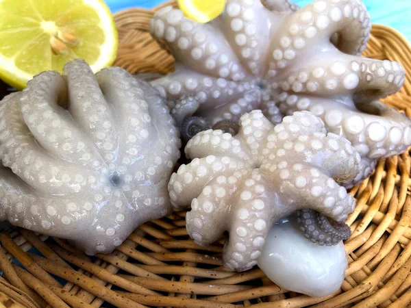 Delicious Fresh Raw Octopus Bari Puglia — Stock Photo, Image